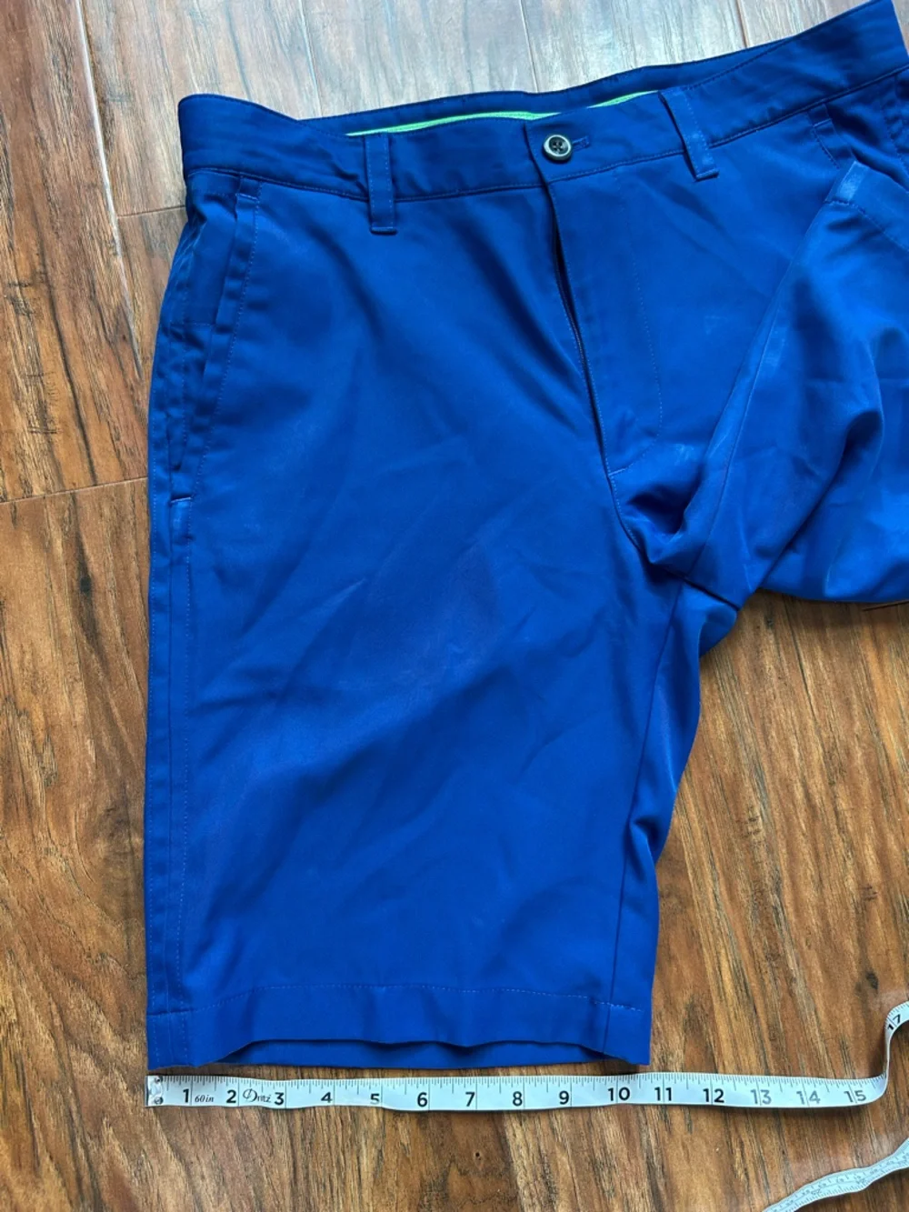 IZOD Golf Straight Fit Shorts Blue Waist 32 Sporty Outdoors Activewear - Picture 7 of 9